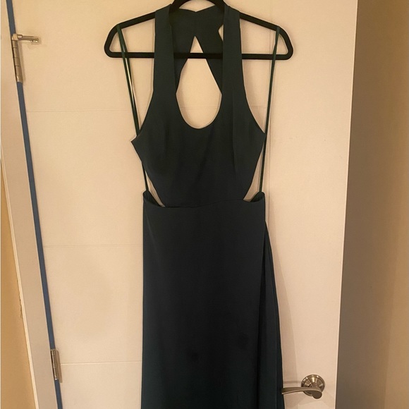 Emerald Backless Floor Length Dress - Picture 3 of 10